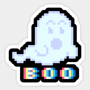 Pixel Ghosts Go Boo! Sticker